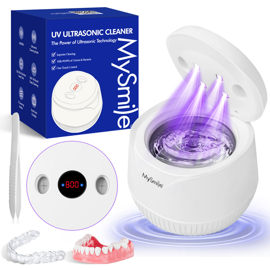 Ultrasonic Dental & Jewelry Cleaner 45kHz UV Sterilizer with Tablets – Portable