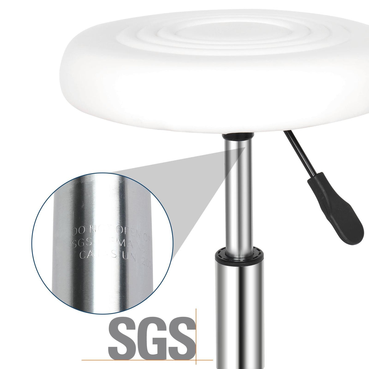 Adjustable Hydraulic Swivel Round Bar Stool with Casters - Salon & Counter Seating