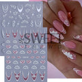 2Pcs Nail Art Stickers Self-Adhesive Decals for Fingernails & Acrylic Nails