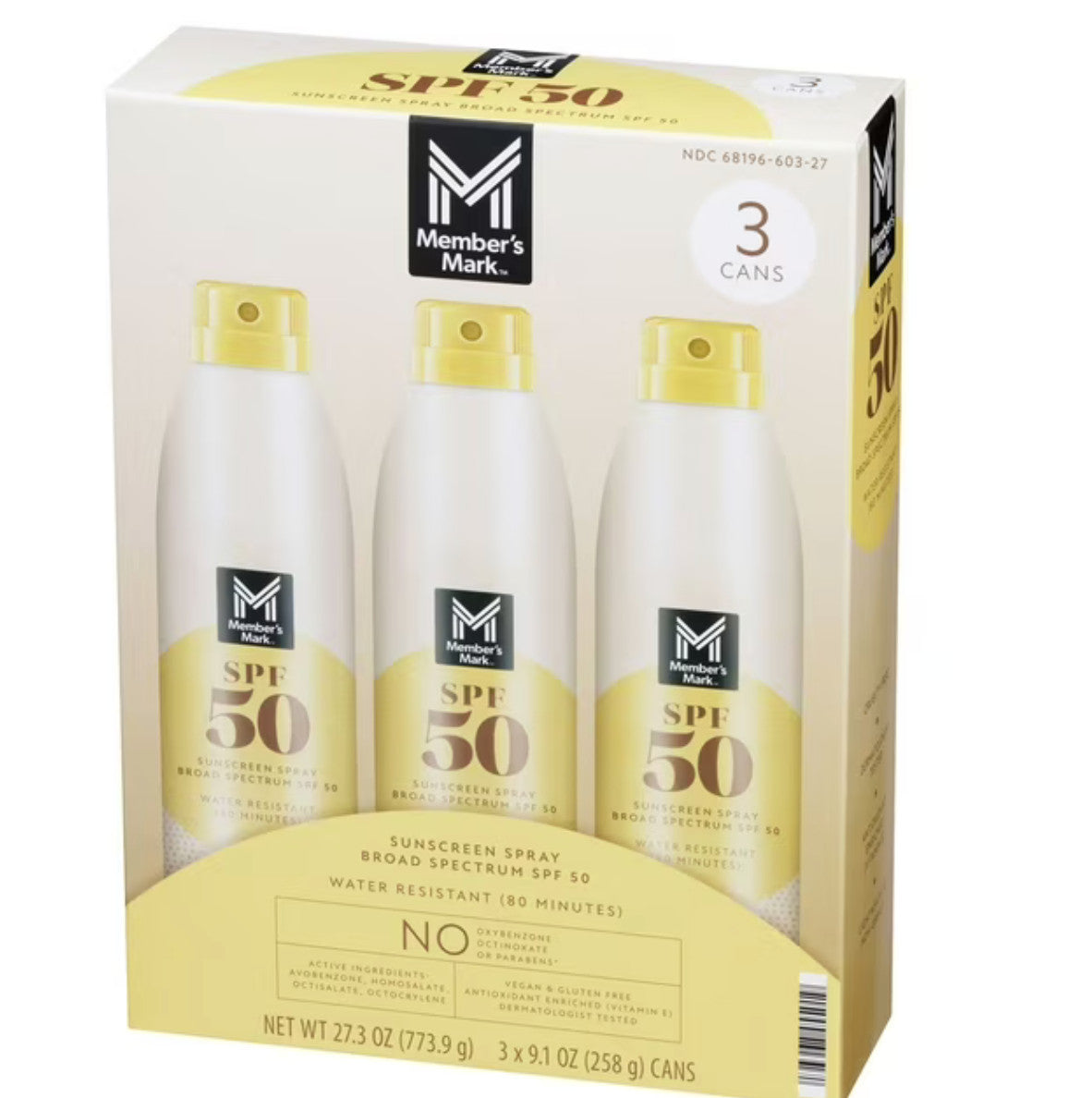 SPF 50 Sunscreen Spray 3-Pack - Broad Spectrum Water-Resistant SPF80