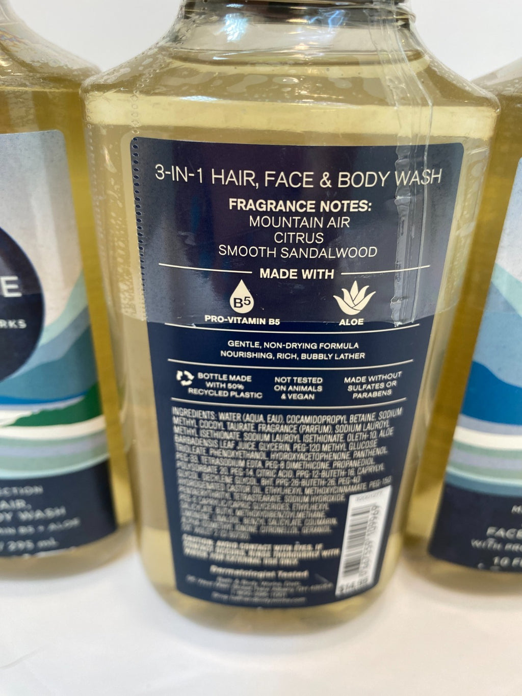 Men's 3-in-1 Hair Face Body Wash Lot of 5 - Mountain Air Scent