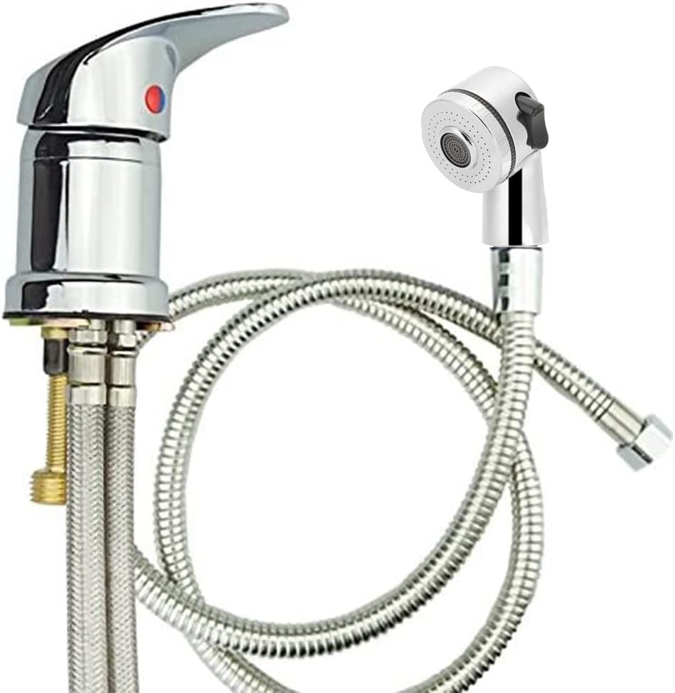 Salon Shampoo Bowl Faucet with Adjustable Shower Spray Chrome Finish