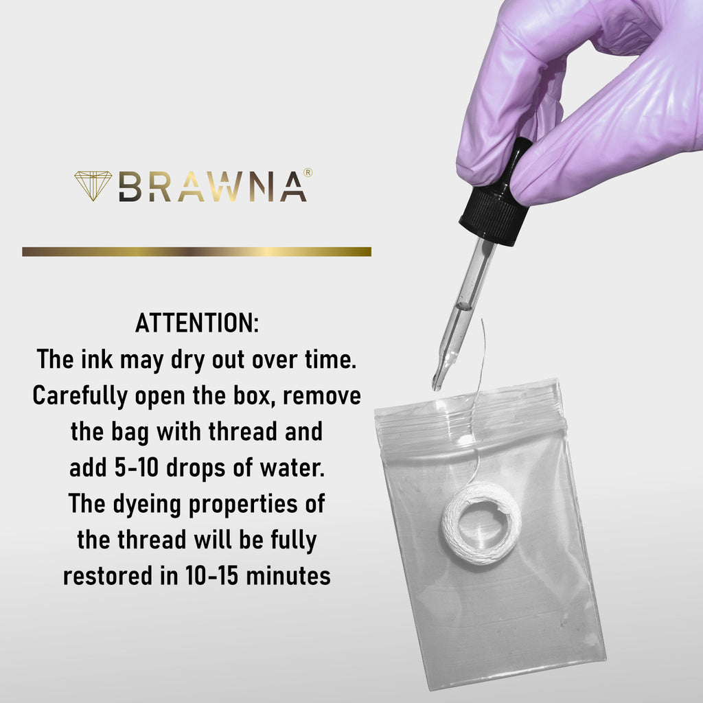 Pre-Inked White Brow Mapping String for Microblading - Ultra-Thin & Hypoallergenic