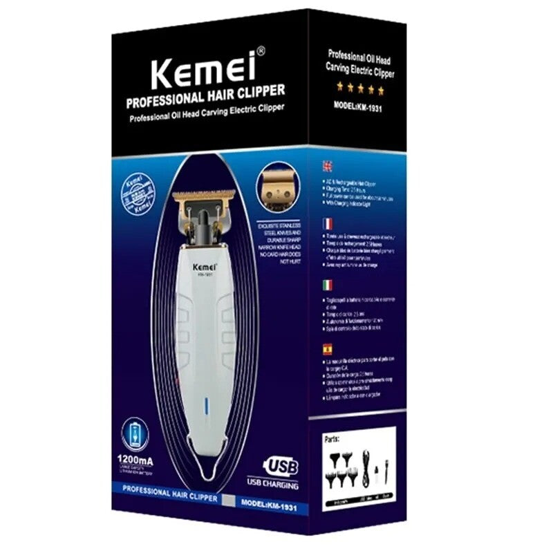 Cordless Electric Hair Trimmer Razor Clipper with USB Charging
