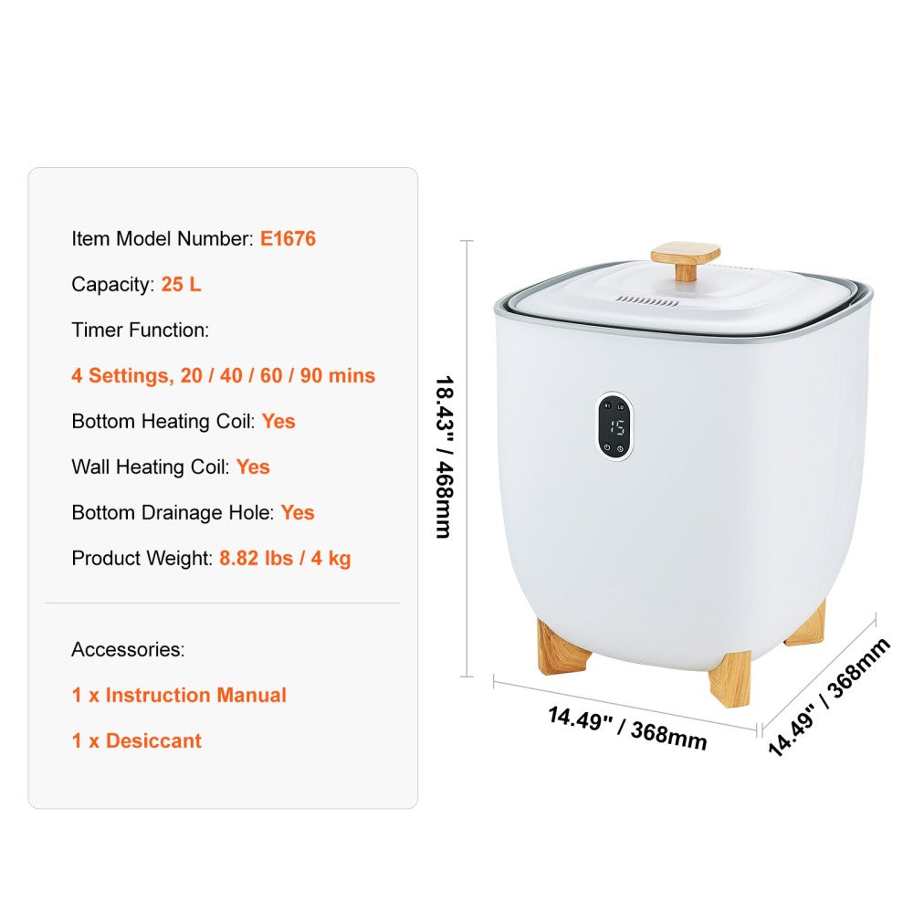 25L Towel Warmer Bucket with Auto Shut-Off & Fragrance Feature