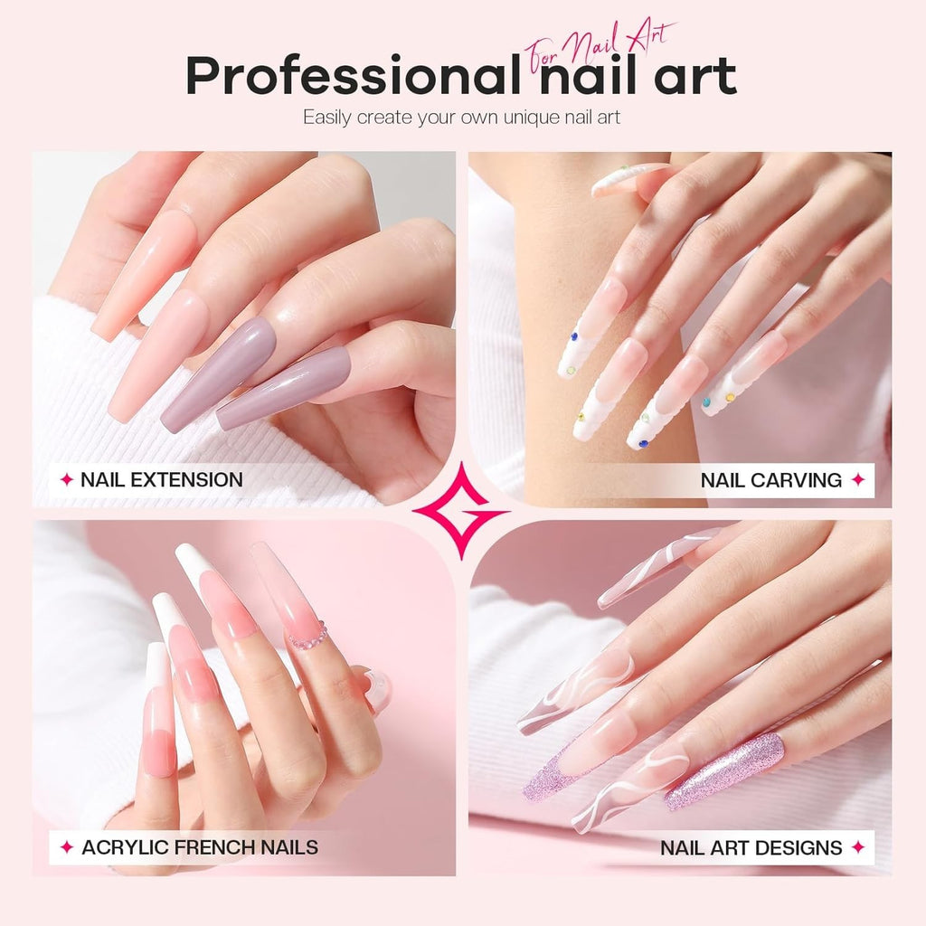 Professional Acrylic Nail Kit with Gel Polishes and Tools - Beginners & Salon Use