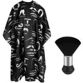 Professional Hair Cutting Cape with Neck Duster Brush Set for Barbershop & Home Use