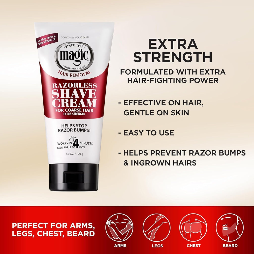 Men's Hair Removal Cream - Razorless Depilatory for Bald Heads & Facial Hair