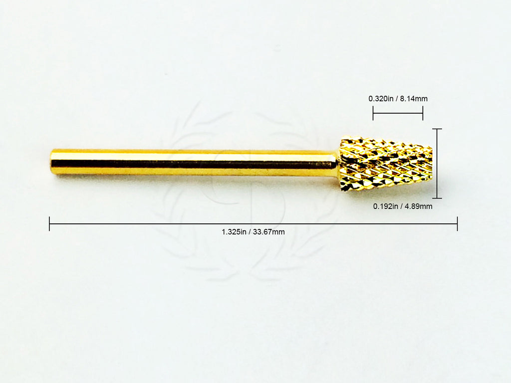 Gold Cone Shape Carbide Nail Drill Bit 3/32" for Electric Nail Art Equipment
