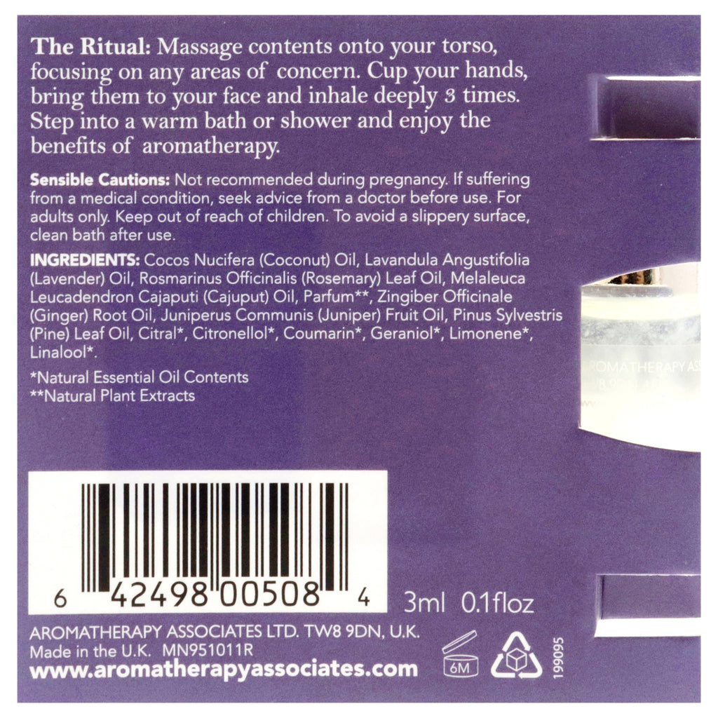 Unisex De-Stress Muscle Bath & Shower Oil 3ml | Aromatherapy
