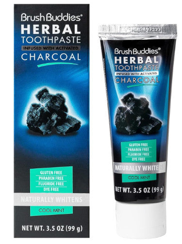 Herbal Charcoal Toothpaste Fluoride-Free Whitening Cool Mint 3.5oz