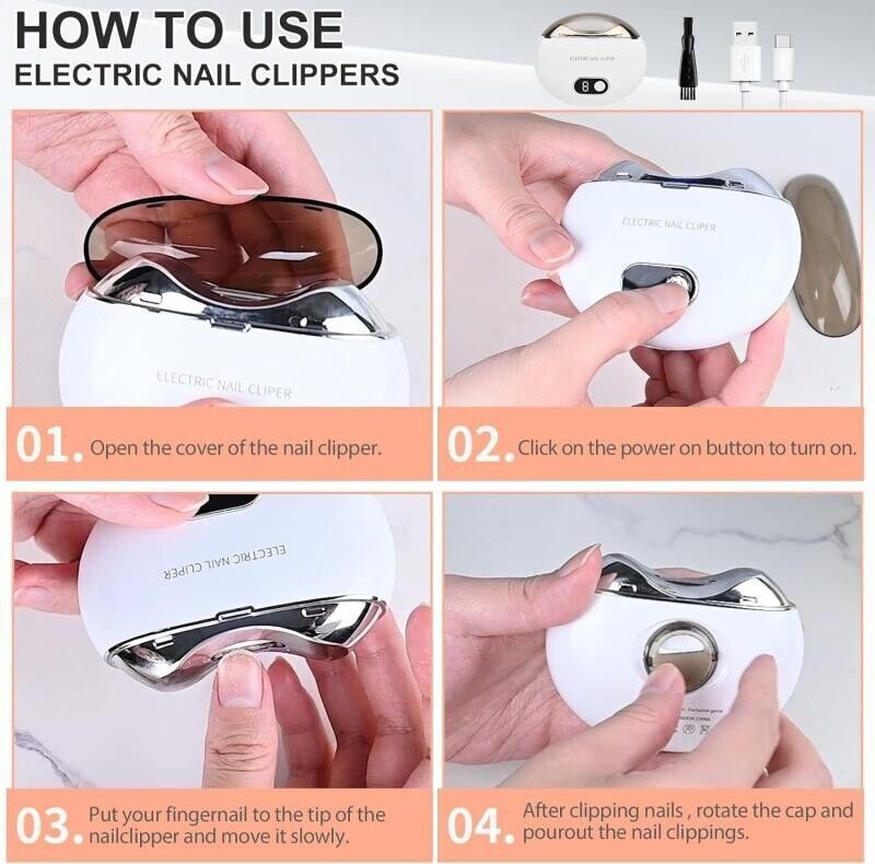 Electric Nail Clipper for Thick Toenails - Safe Pedicure Tool with Storage Box