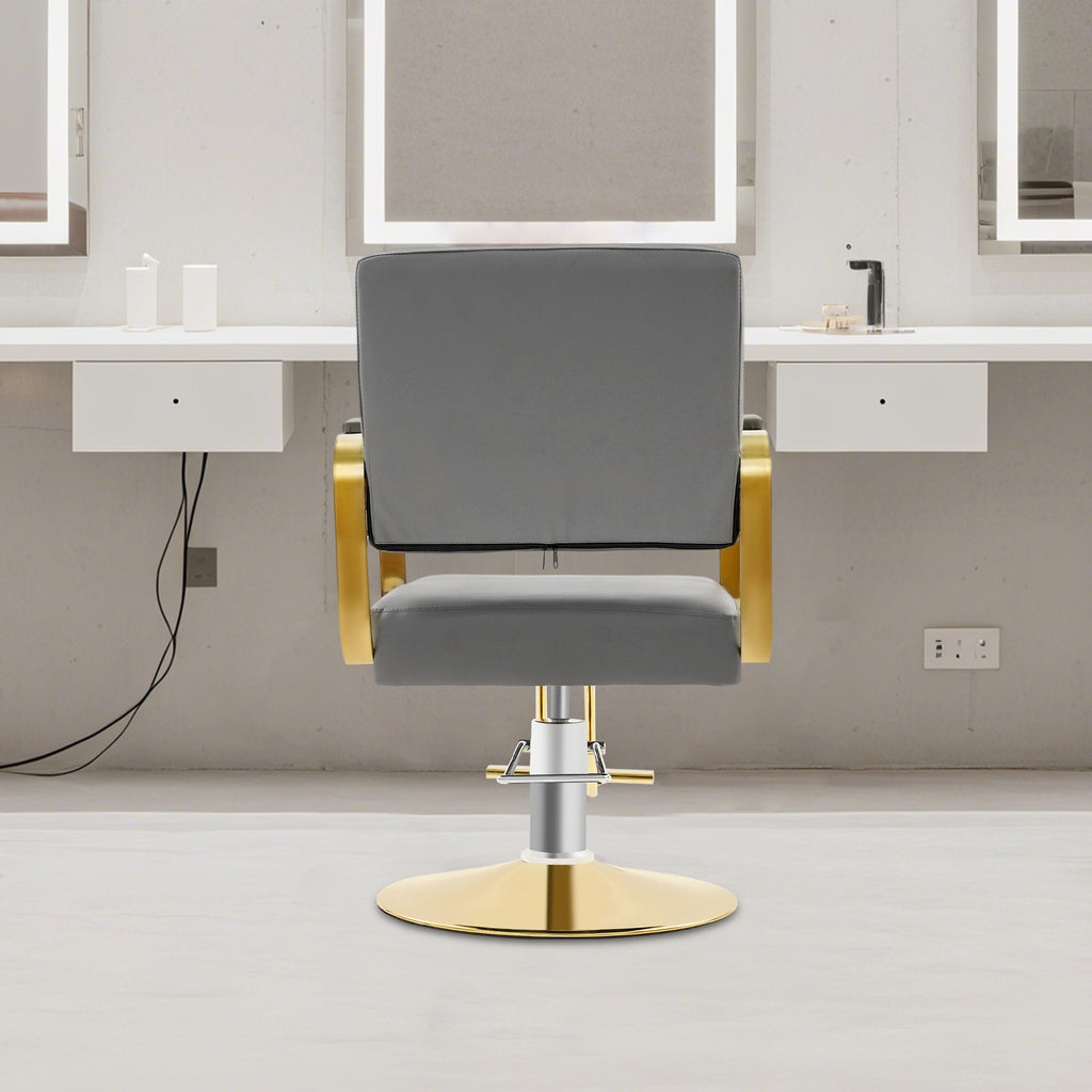 Adjustable Salon Barber Chair with 360° Rotation and Modern Design