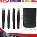 Professional 4-Piece Tweezers Set with Case - Slant, Pointed, Classic Stainless Steel
