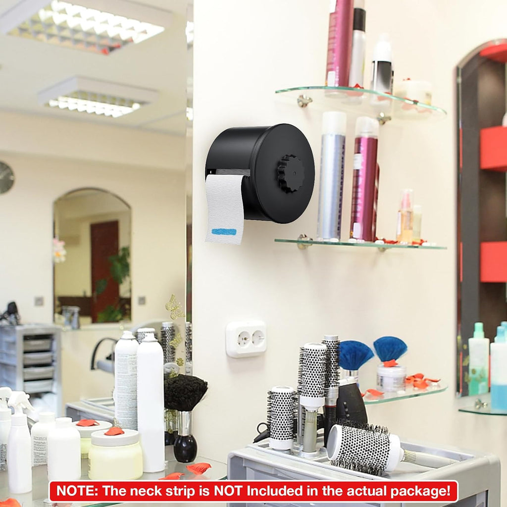Wall-Mount Barber Neck Strip Dispenser with 100 Capacity for Salon & Home Use