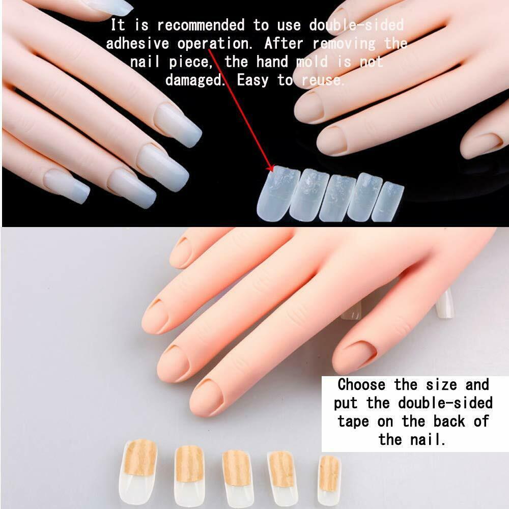 Flexible Nail Art Practice Hand Manicure Training Tool for Beginners