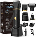 Men's 3-in-1 Waterproof Body Hair Trimmer with Ceramic Blades and Multiple Attachments