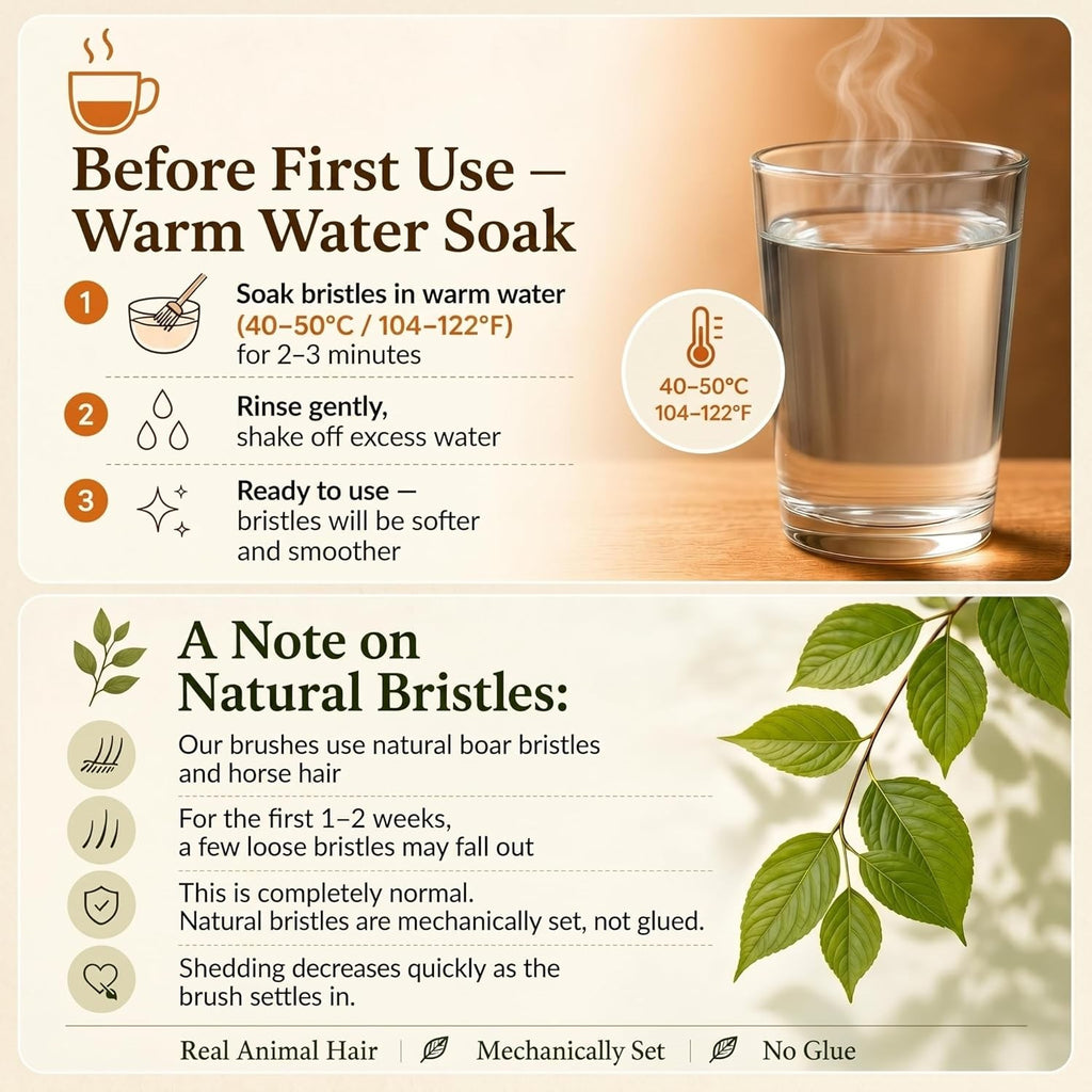Natural Bamboo Toothbrush Sampler Set - 2 Pack (Boar & Horse Bristle)