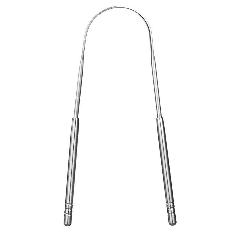 Stainless Steel Tongue Scraper Cleaner Oral Hygiene Brush Set - 3 Pack