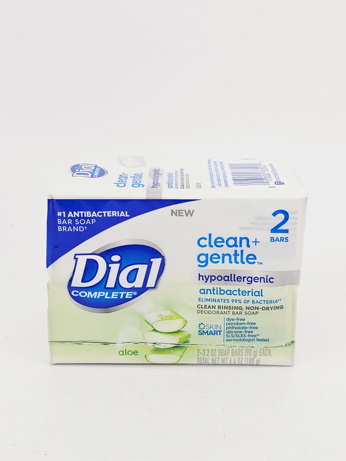 Gentle Aloe Antibacterial Bar Soap - Hypoallergenic 2 Pack, Lot of 4