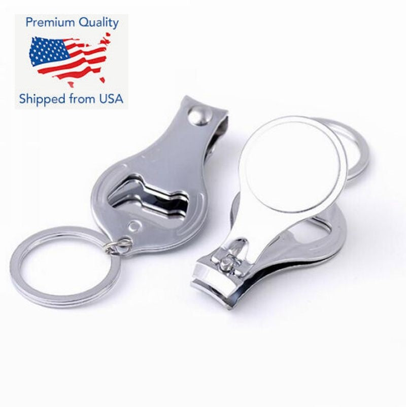 Carbon Steel Nail Clipper Scissor Nail File Bottle Opener Keychain