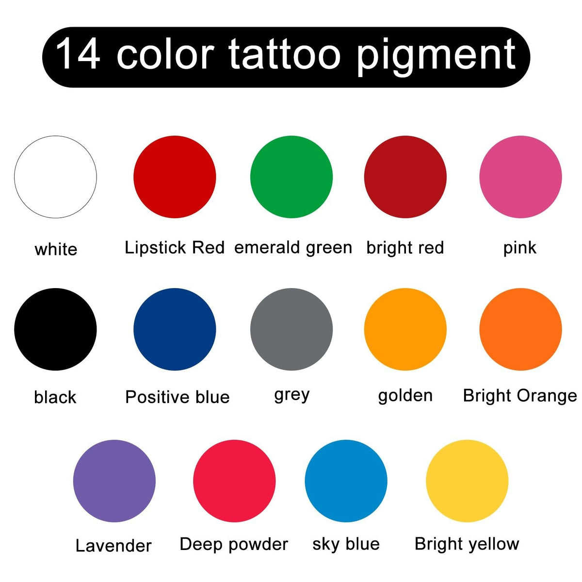 14-Color 30ml Water-Based Tattoo Ink Set – Vibrant Pigment for Skin Art
