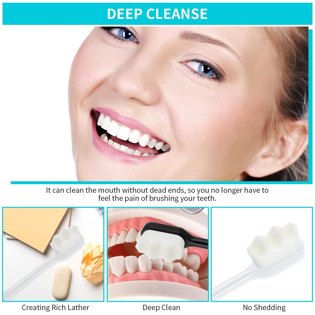 Ultra Soft Micro Nano Manual Toothbrush Pack of 4 for Sensitive Teeth
