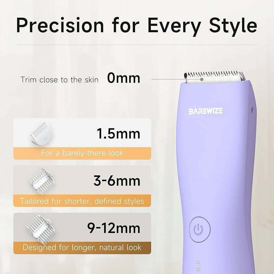 Women's Bikini Trimmer Waterproof Cordless Hair Removal Shaver with LED Light