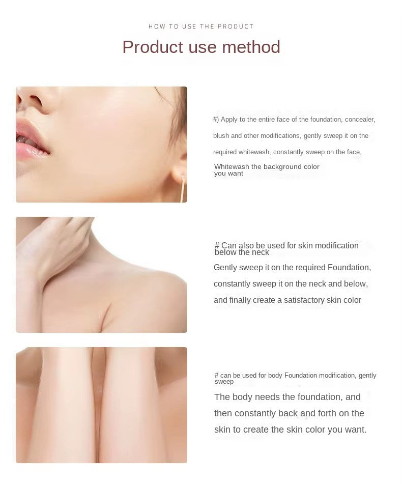 Body Makeup & Self Tanner Brush - Kabuki Style for Smooth, Even Application