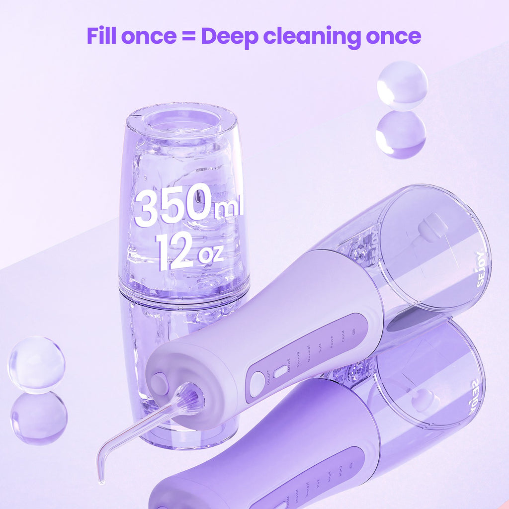 Cordless Water Flosser for Teeth Deep Cleaning Oral Irrigator with 6 Jet Tips