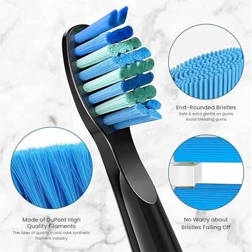 10 Pack Soft Bristle Toothbrush Replacement Heads for Fairywill D1 D3 D7