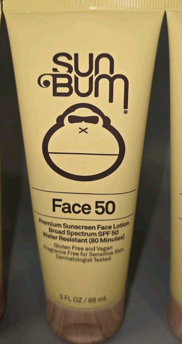 Sun Bum SPF 50 Broad Spectrum Sunscreen Face Lotion - 3 Oz, Lot of 3