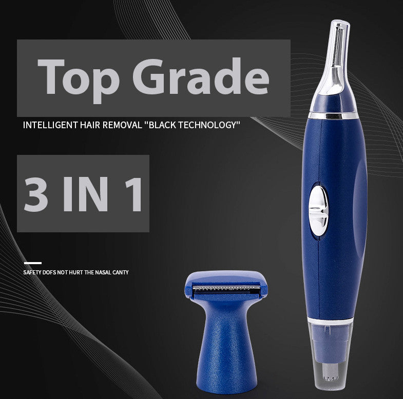 Electric Nose Ear Hair Trimmer 3-in-1 Waterproof Beard & Eyebrow Remover