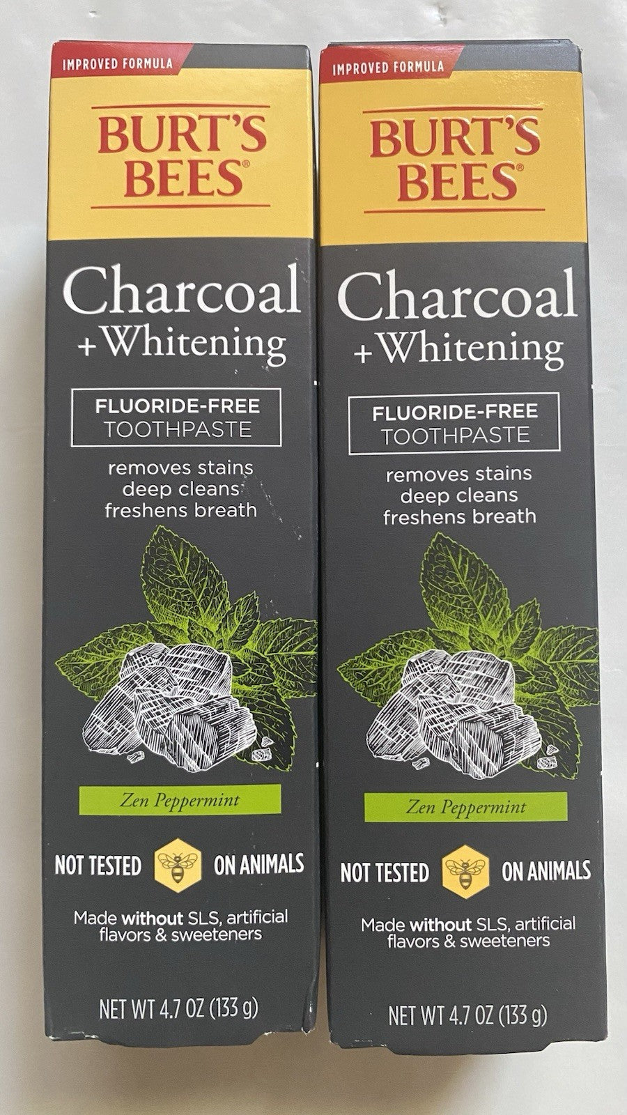 Charcoal Whitening Toothpaste - Fluoride-Free Peppermint 2-Pack