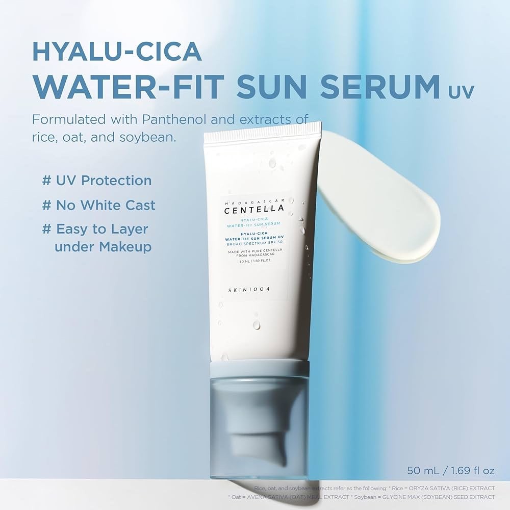 Skin1004 Madagascar Centella Hyalu-Cica Sun Serum SPF50+ PA++++ - Hydrating Face Sunscreen