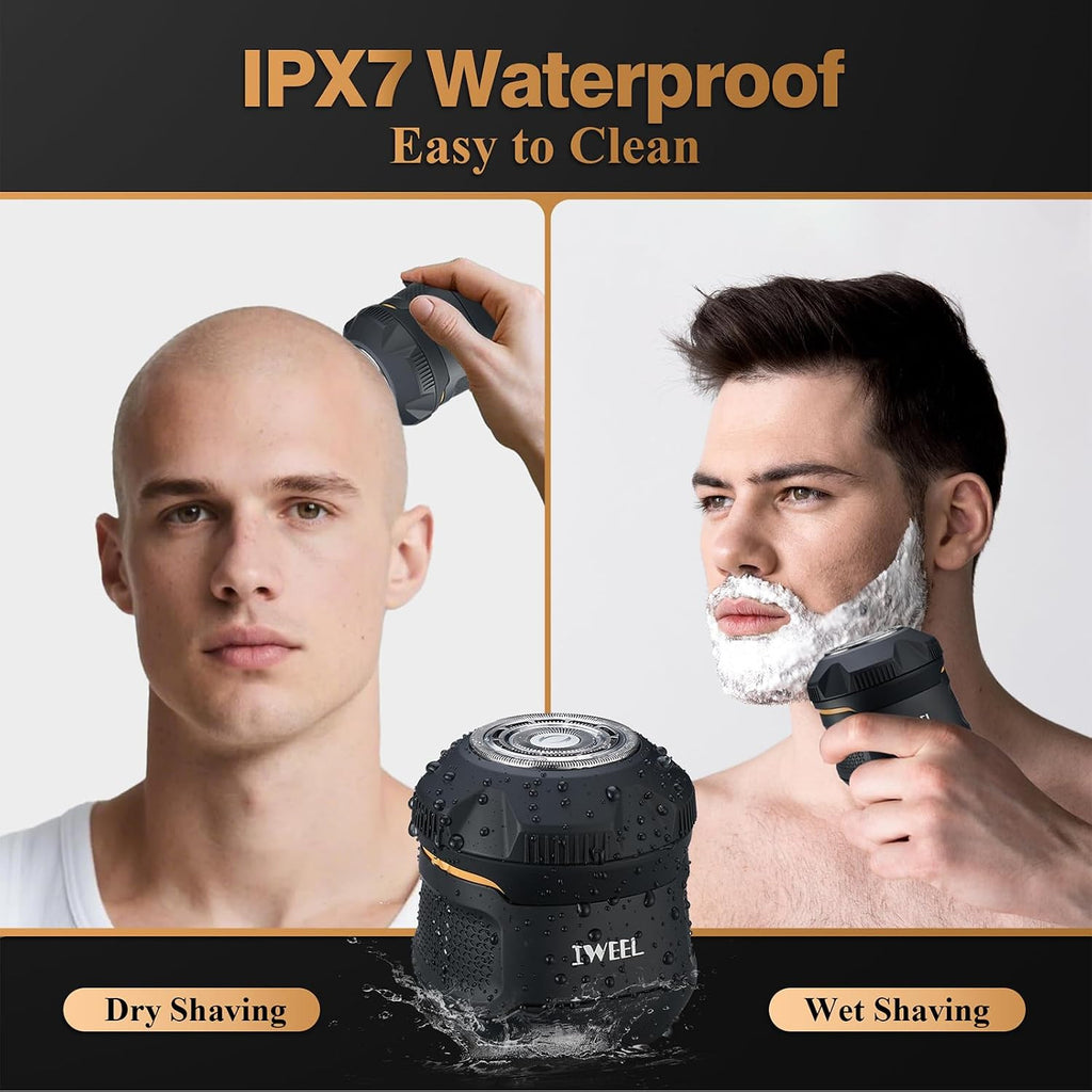 Magnetic Waterproof Head Shaver for Bald Men - Electric Razor, Wet Dry Use