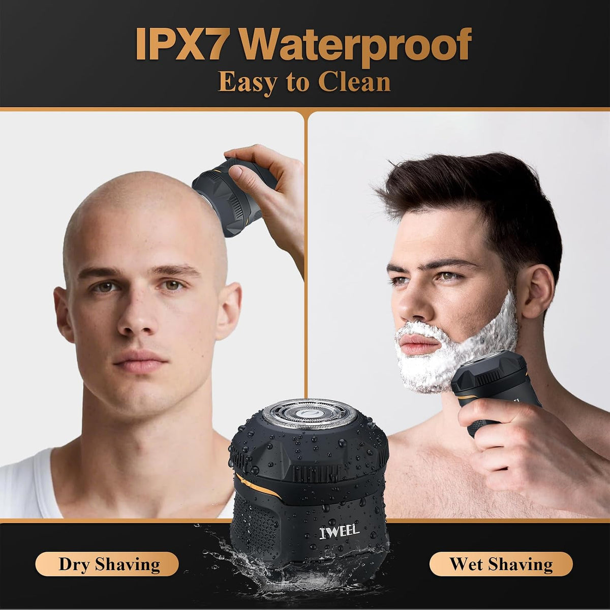 Magnetic Waterproof Head Shaver for Bald Men - Electric Razor, Wet Dry Use