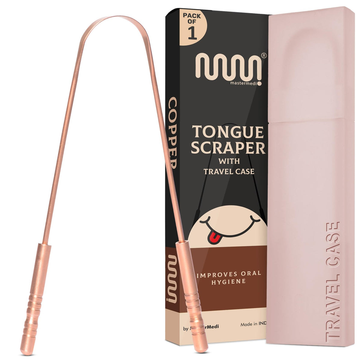 Copper Tongue Scraper for Adults - Oral Hygiene & Bad Breath Relief