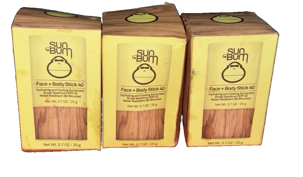 Sun Bum SPF 40 Sunscreen Face and Body Stick - Broad Spectrum, 0.7oz (3 Pack)