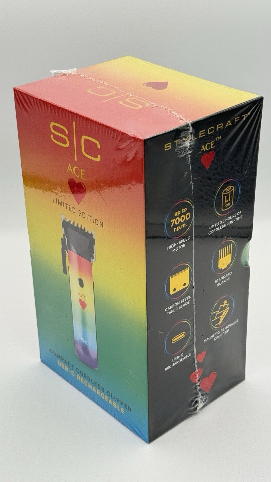 Cordless USB-C Rechargeable Hair Clipper - Limited Edition Ace of Hearts