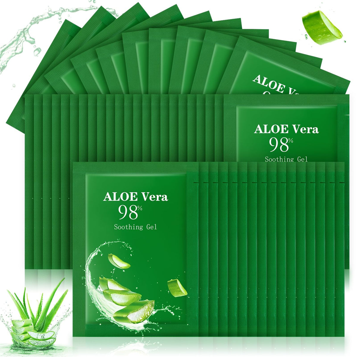 Organic Aloe Vera Gel 98% After Sun Care for Face and Body - 100 Pcs