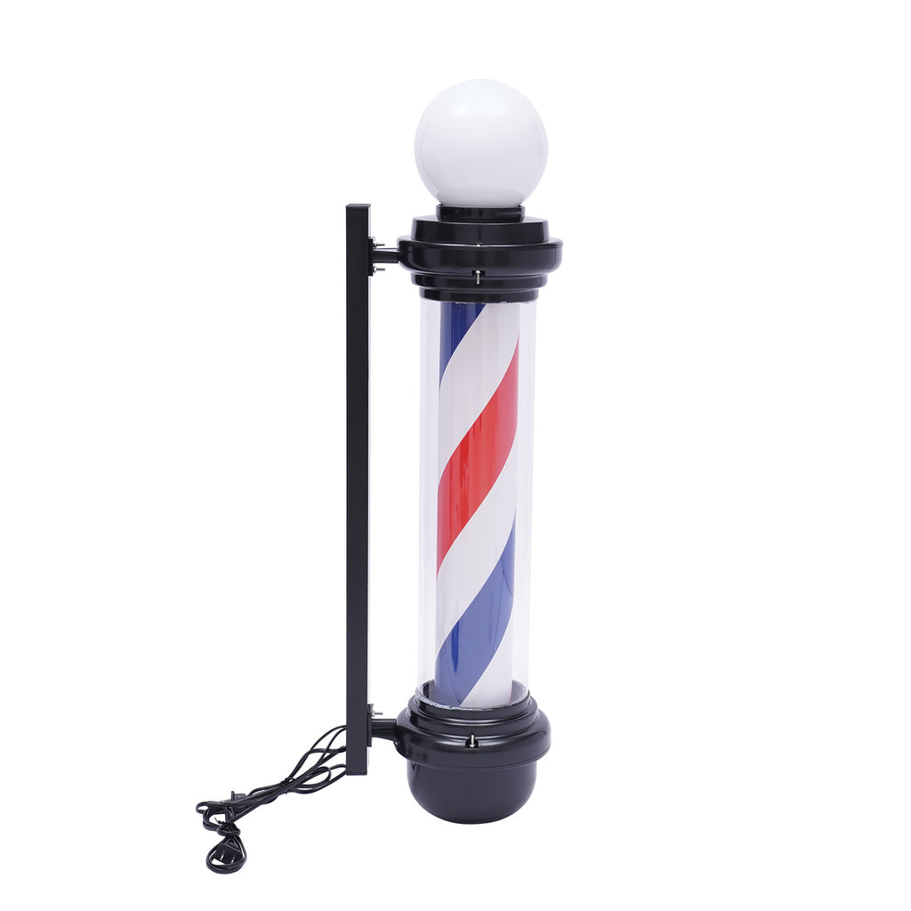 32-Inch Rotating Outdoor Barber Pole Light Sign for Hair Salons