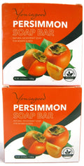 Persimmon Soap Bar for Body Odor Control - Natural Refreshing Body Cleanser (2 Pack)