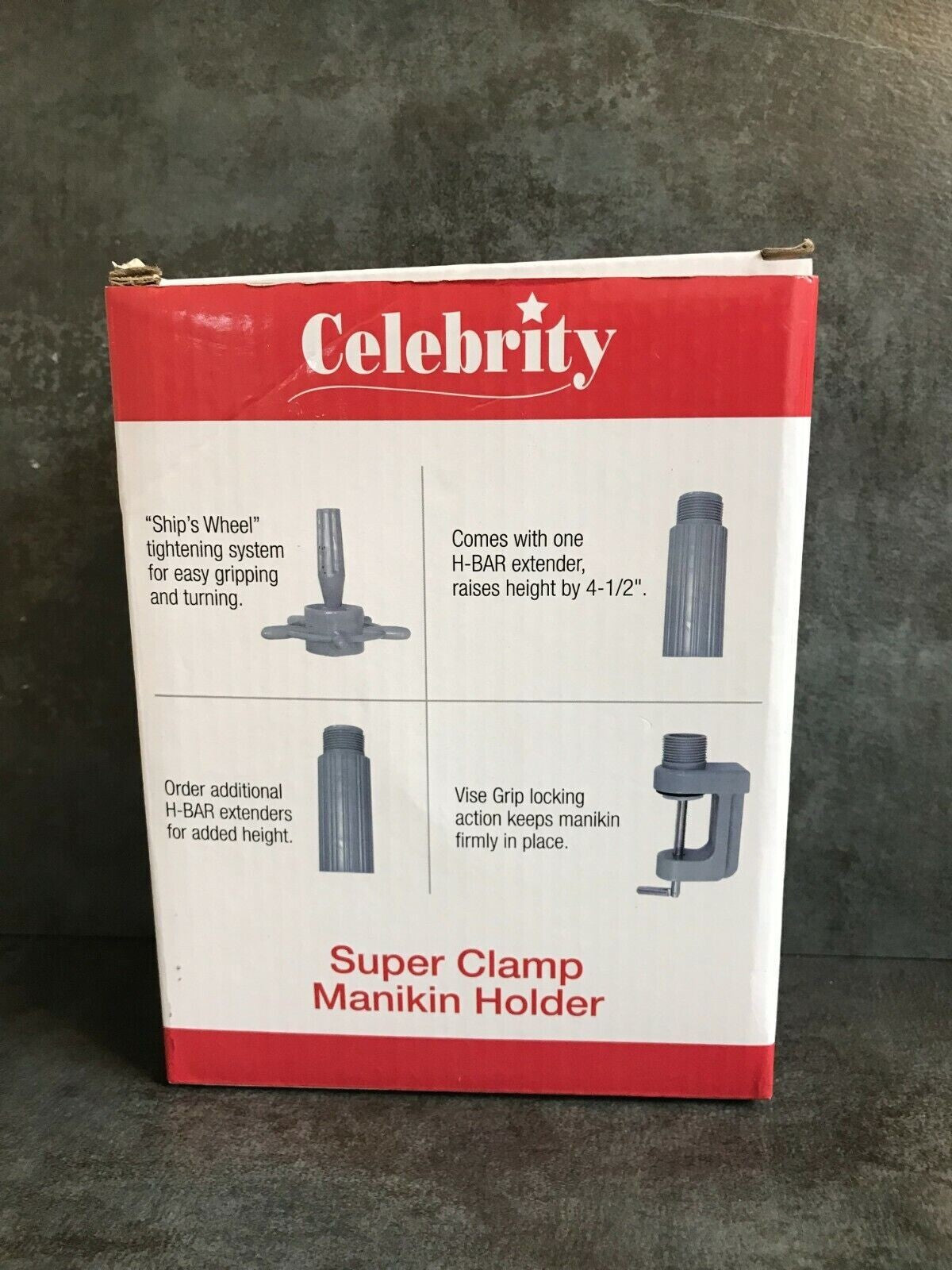 Super Clamp Manikin Holder with Adjustable Stem for Display or Photography