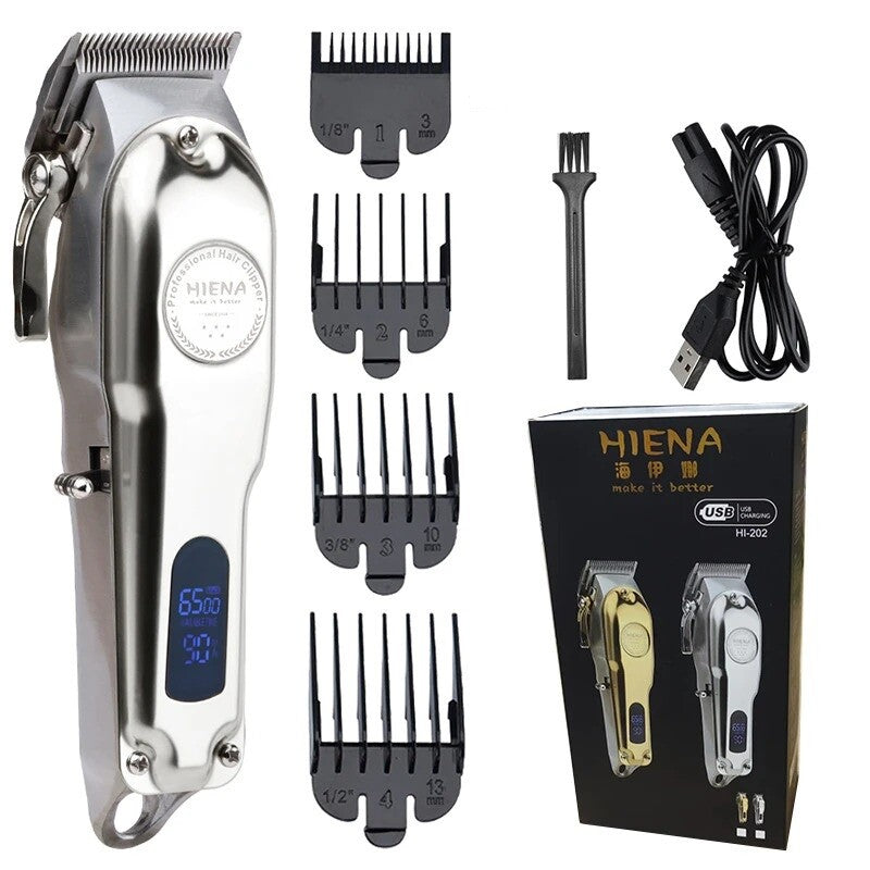 Professional Hair Clippers & Trimmer Kit with Adjustable Blades and Rechargeable Battery