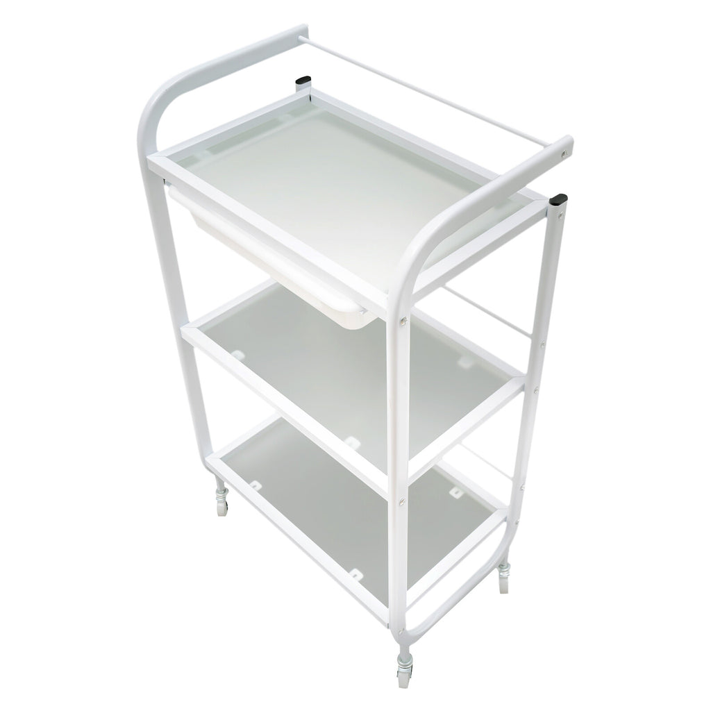 Rolling Trolley Cart with Wheels and Drawer for Salon & Spa Storage