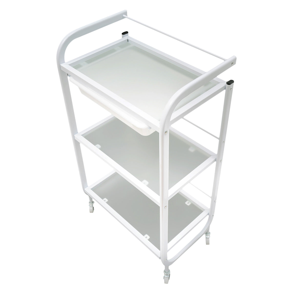 Rolling Trolley Cart with Wheels and Drawer for Salon & Spa Storage