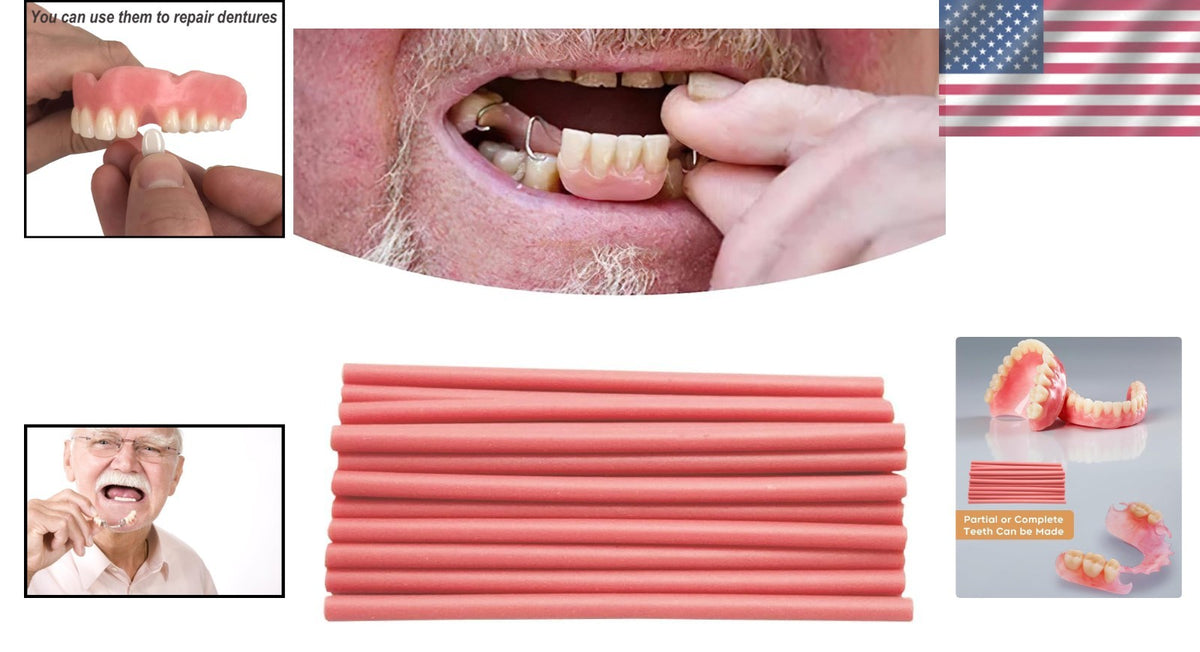 Denture Repair Kit for Temporary Partial and Full Teeth Restoration