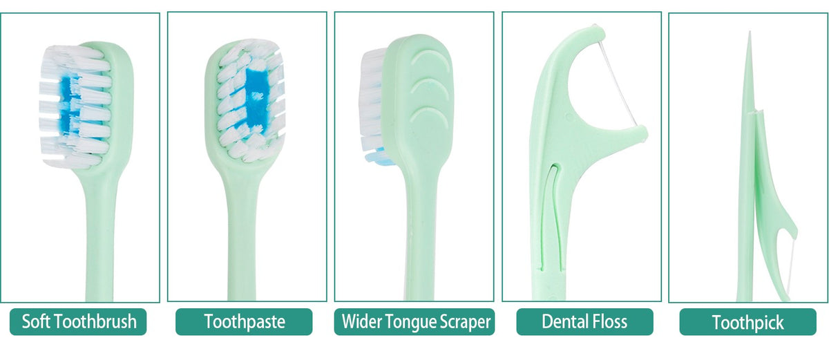 Disposable Mini Toothbrush Set with Toothpaste & Tongue Scraper – Travel Pack