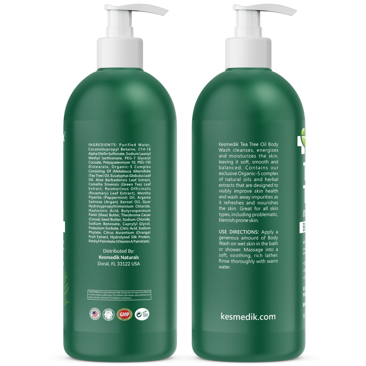 Tea Tree Body Wash for Fungal & Bacterial Skin Relief - 2 Pack